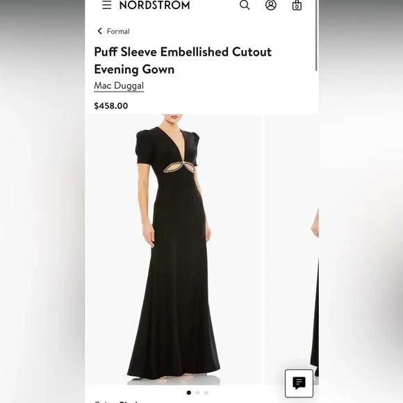 Mac Duggal Black Maxi Dress with Rhinestone Accents - Picture 5 of 9